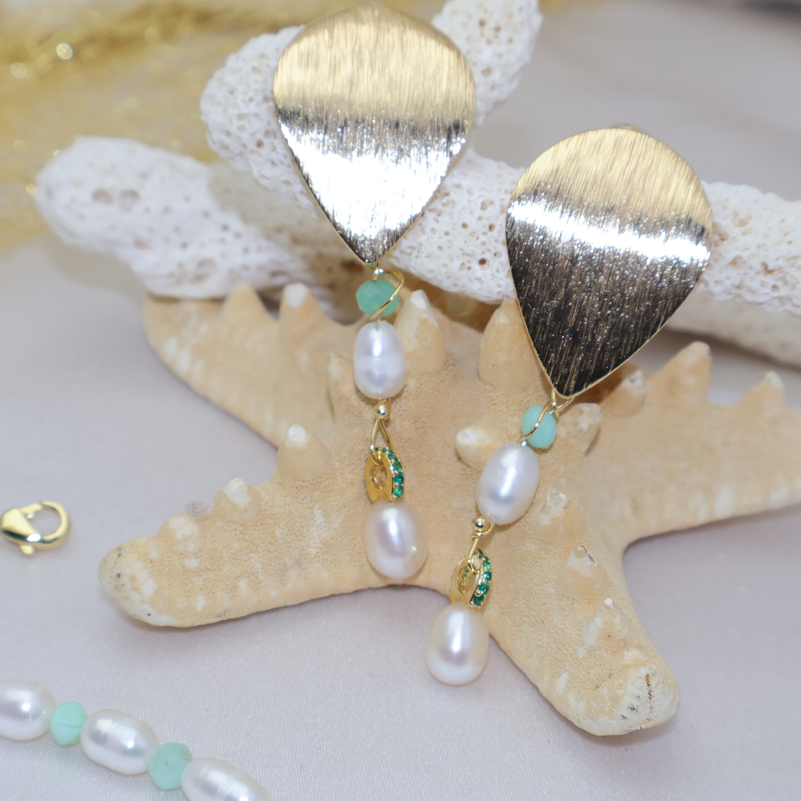 Set Perle de Cultură și Chrysoprase - imagine 3