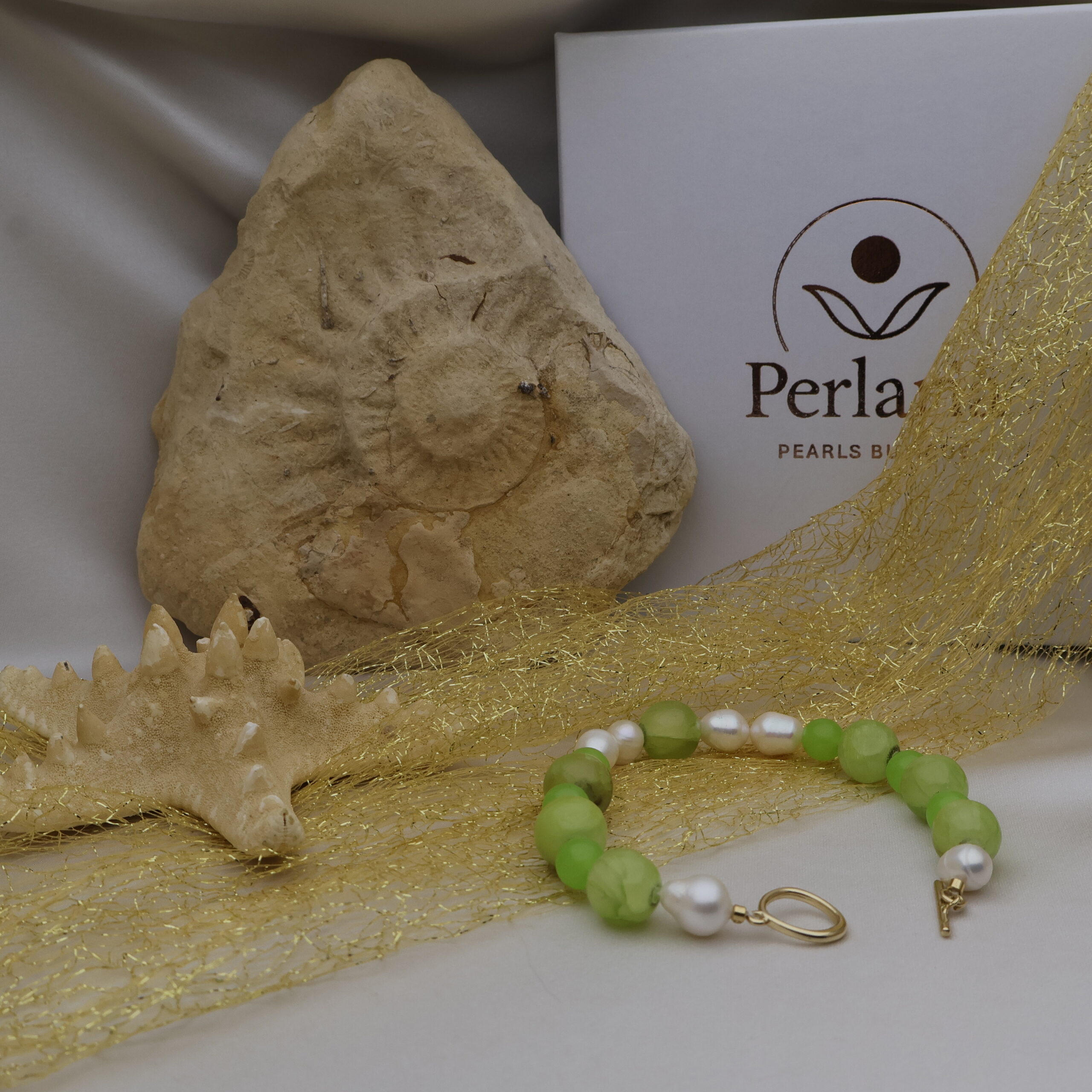 Set Perle de Cultură și Jad Verde – Neon și Lime - imagine 4